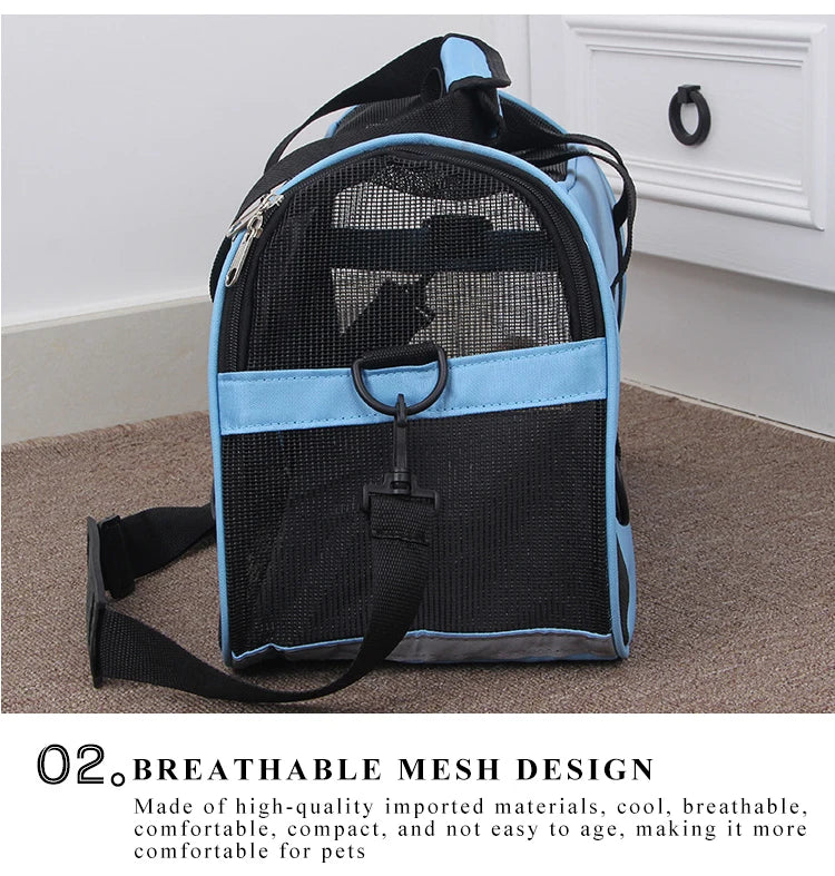 Cat Bags Portable Dog Carrier Bag Mesh Breathable Carrier Bags for Small Dogs Foldable Cats Handbag Travel Pet Bag Transport Bag