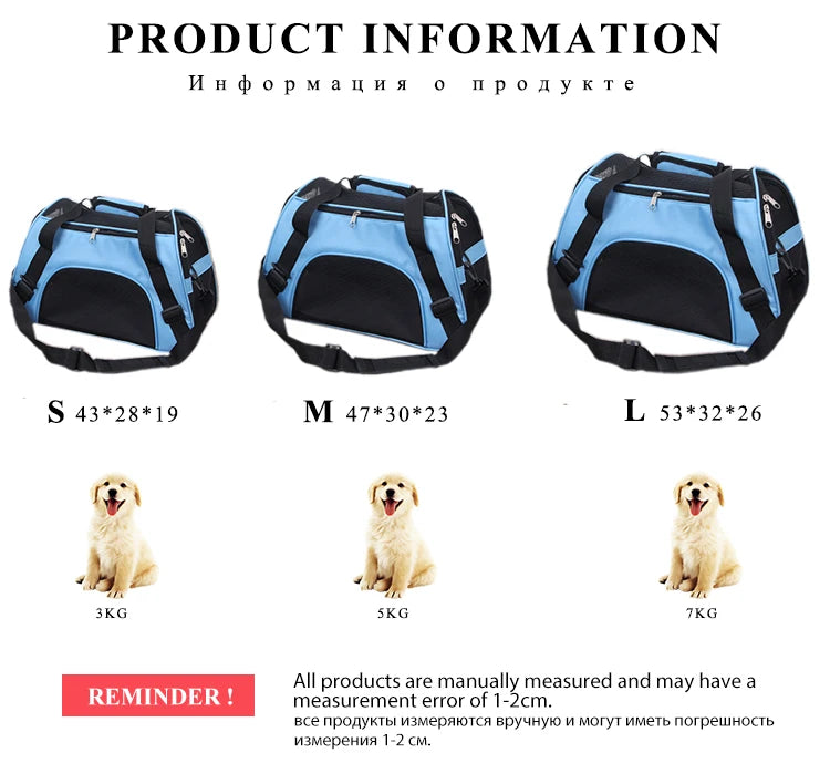 Cat Bags Portable Dog Carrier Bag Mesh Breathable Carrier Bags for Small Dogs Foldable Cats Handbag Travel Pet Bag Transport Bag