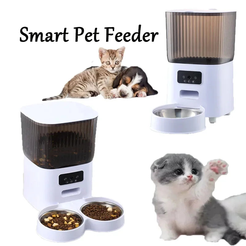 5L Automatic Feeder Cats WiFi with Camera HD Smart Interactive Pet Food Dispenser Timer Stainless Steel Bowl Auto Dog Feeder