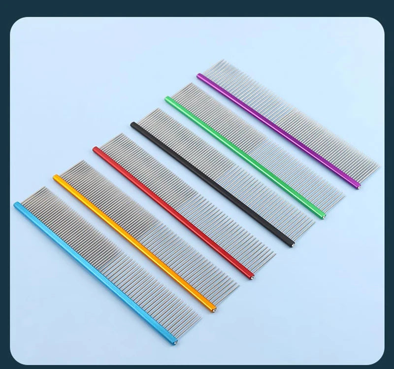 Light Aluminum Pet Comb 6 Colors Optional Professional Dog Grooming Comb Puppy Cleaning Hair Trimmer Brush Pet Accessories