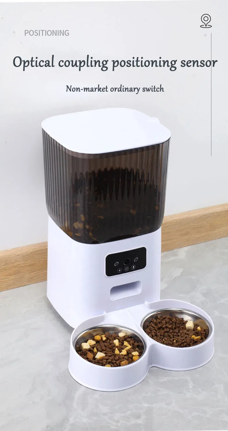 5L Automatic Feeder Cats WiFi with Camera HD Smart Interactive Pet Food Dispenser Timer Stainless Steel Bowl Auto Dog Feeder