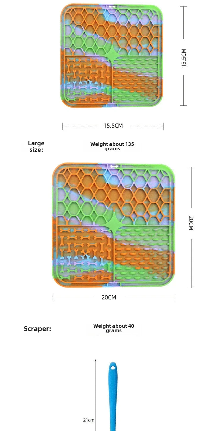 Amazon Hot Selling Pet Licking Mat Silicone Pet Slow Food Tableware Bowl Suction Cup Dog Licking Mat Slow Food Mat