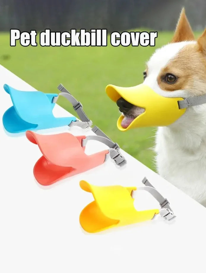 Dogf Bite Duck Mouth Shape Dog Mouth Cover Silicone Biteproof Pet Muzzle Anti-bite Cute Washable Duckbill Cover