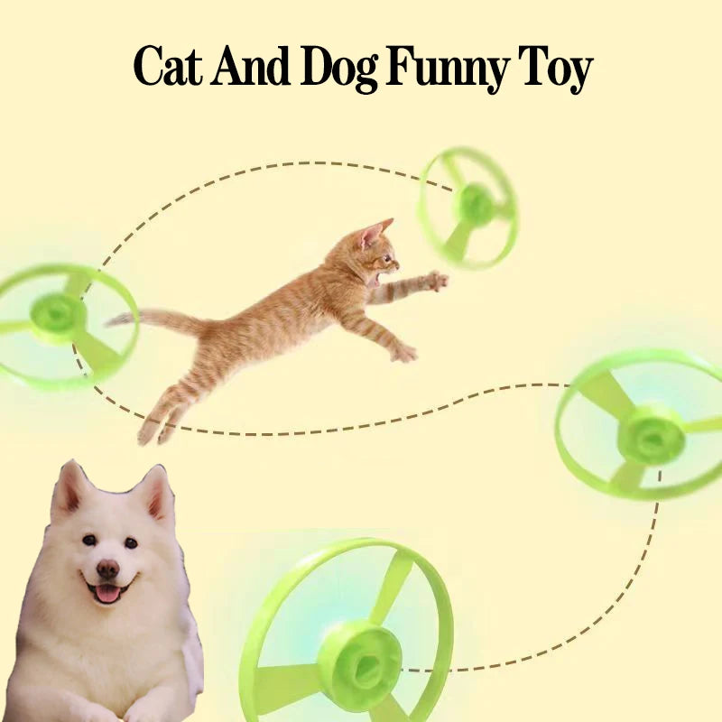 1 Set Cat Toy Interactive Pet Play Training Launcher 15pcs Flying Discs With Slight Sound Kitten Playing Toy Pet Cat Accessories