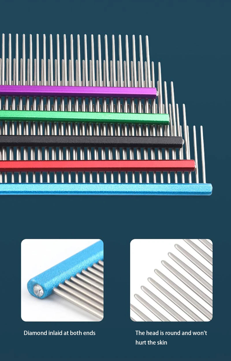 Light Aluminum Pet Comb 6 Colors Optional Professional Dog Grooming Comb Puppy Cleaning Hair Trimmer Brush Pet Accessories