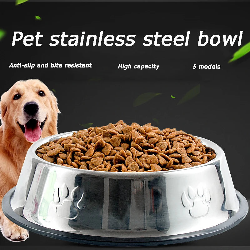 6 Size Pet Dog Cat Bowls Stainless Steel Feeding Feeder Water Bowl for Pet Dog Cats Puppy Outdoor Food Dish XS/S/M/L/XL/XXL