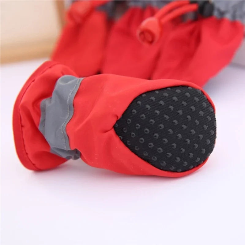 4pcs/set Waterproof Pet Dog Shoes  Anti-slip Rain Boots Footwear for Small Cats Dogs Puppy Dog Pet Booties Pet Paw Accessories