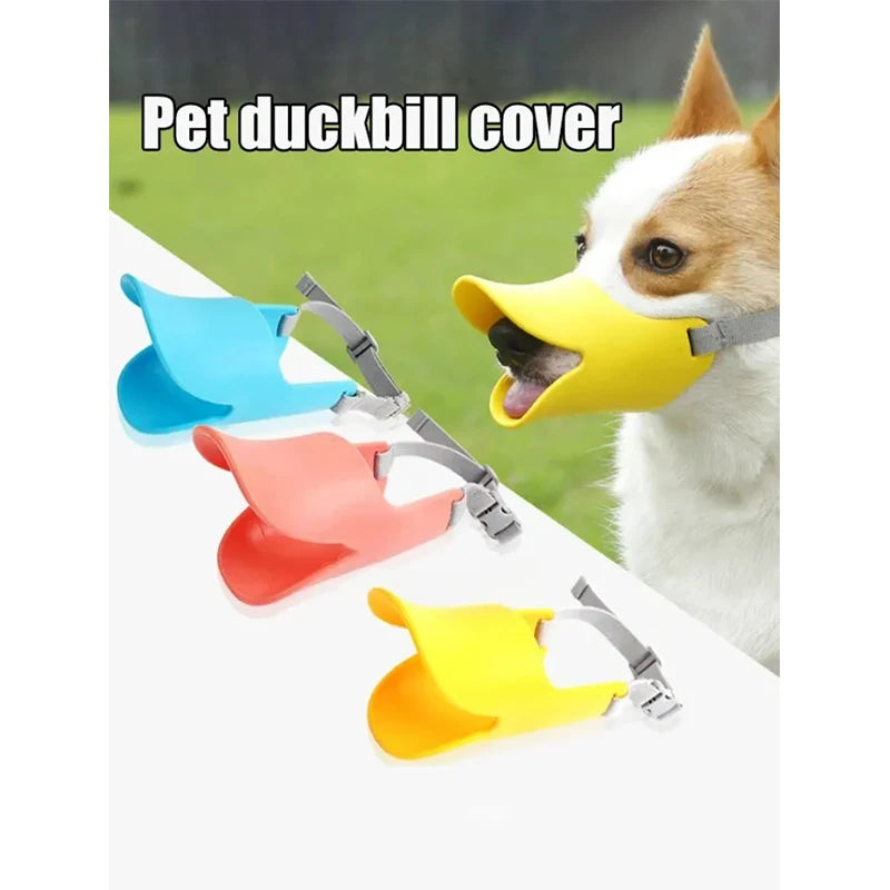 Dogf Bite Duck Mouth Shape Dog Mouth Cover Silicone Biteproof Pet Muzzle Anti-bite Cute Washable Duckbill Cover