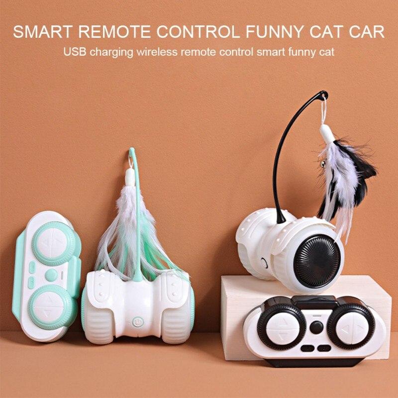 Electric Pet Smart Interactive Cat Toy Luminous Remote Control Car